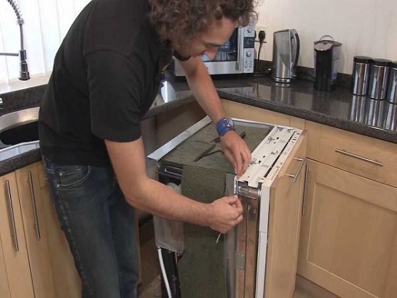 replace door spring on an integrated dishwasher